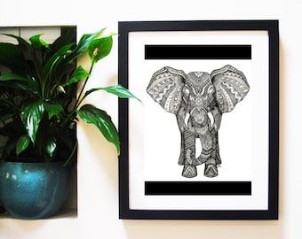 Elephant Mandala Print