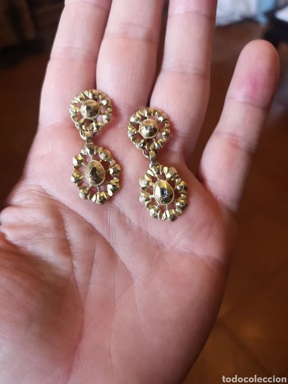 Antique Elizabethan Gold and Diamond Earrings Etsy