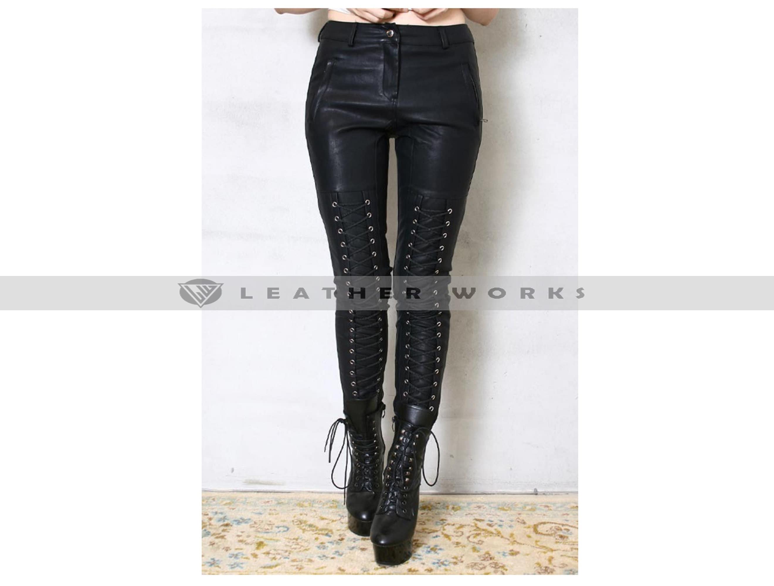 Women Leather Pants Genuine Sheep Leather Motorcycle Pants - Etsy