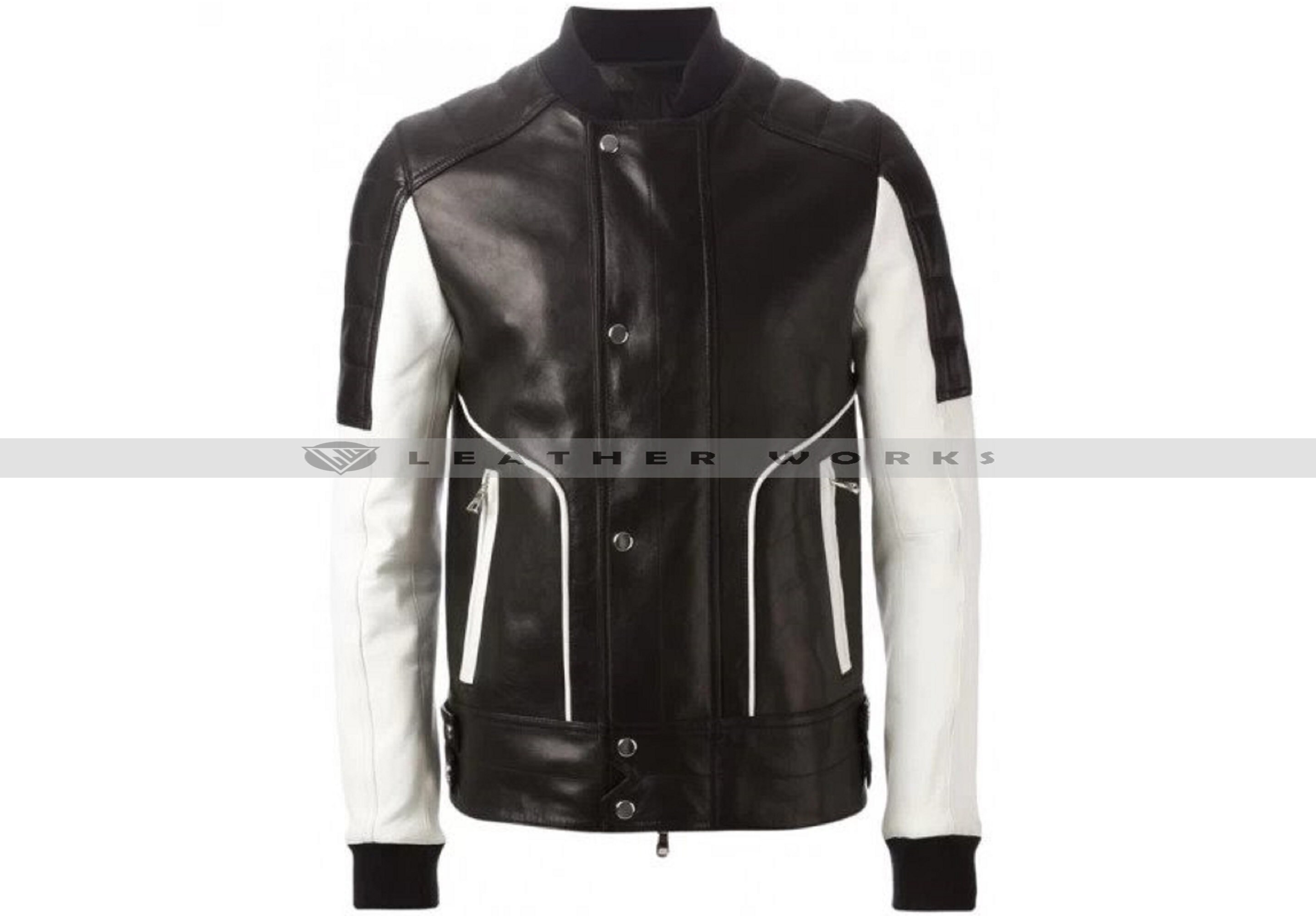 Black and White New Design Men Fashion Leather Jacket Cow Skin - Etsy