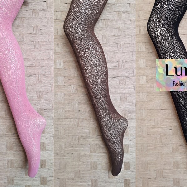 thumbnail image 2 of Y2K Goth Punk Fishnet Tights With Moon & Stars Pattern - Black Mesh Rave Fairycore 2 of 4