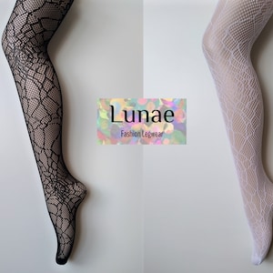 fishnet tights cobweb spiderweb lace pattern white black onesize 8/10/12/14 Y2K halloween goth harajuku UV rave