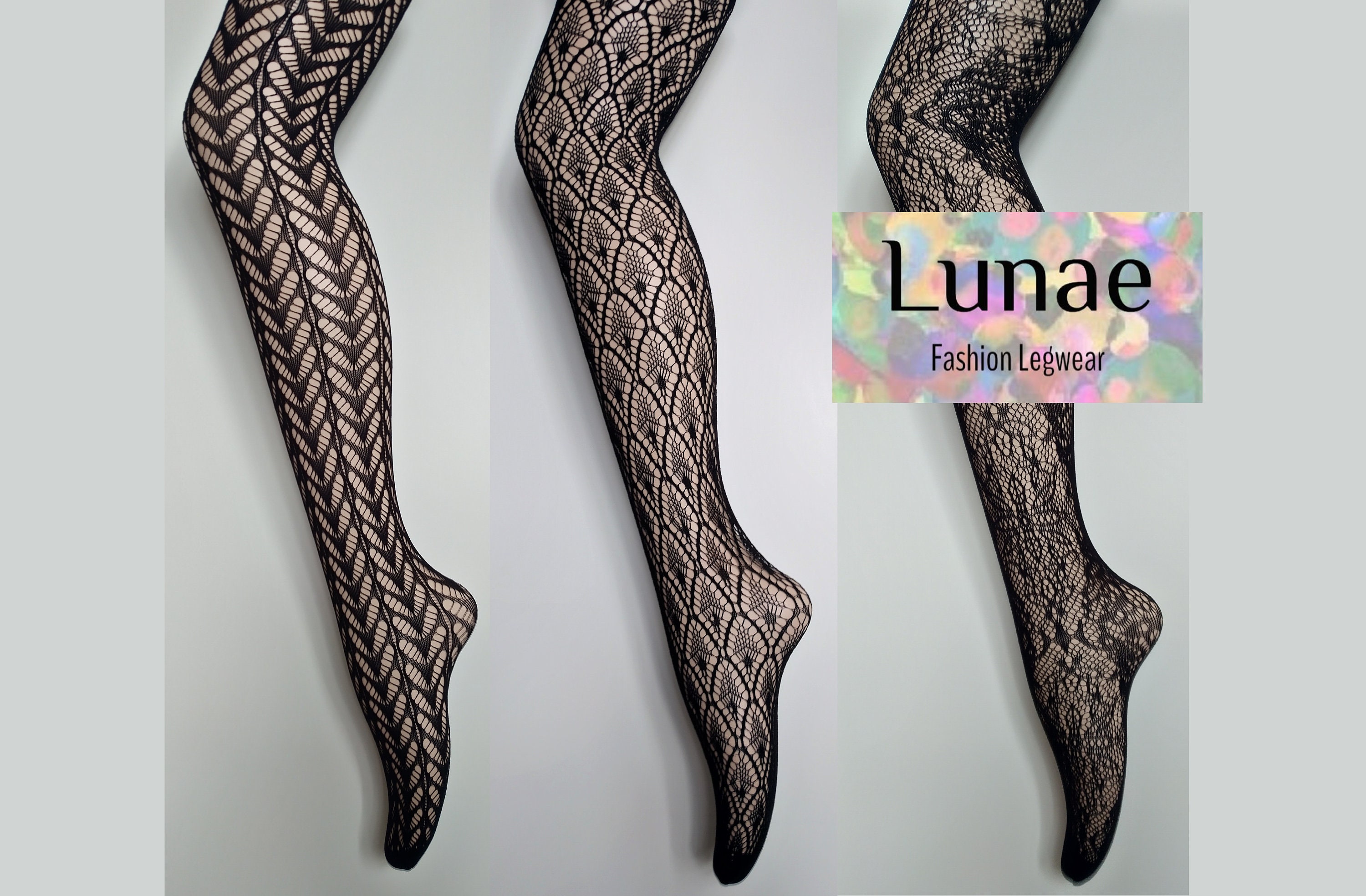 Plaid y2k goth tights - Black