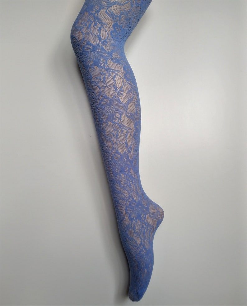 fishnet tights pattern mesh floral onesize lilac cream wine 8/10/12/14 flower mod retro Y2K goth grunge dance rave festival fairy carnival image 6