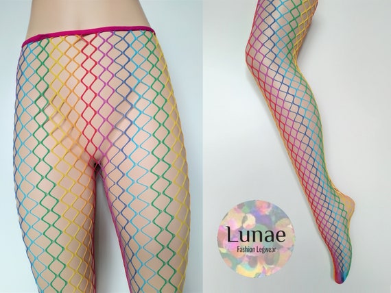 fishnet tights floral NEW ROSE lace pattern black 8/10/12/14 LUNAE