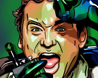 Ghostbusters Venkman Slimer Scream Fan Art Print: Limited Edition Halloween Artwork
