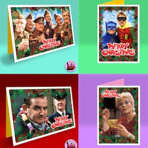 Klassieke Britse tv-kerstkaarten - geweldige nostalgische ontwerpen voor moeder vader tante oom oma opa voor kerst