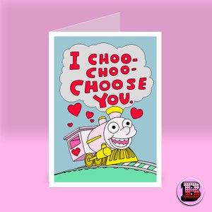 Cartão de Dia dos Namorados SIMPSONS Choo Choo Choose You - Namorado Namorada AMOR - Presente de Noivo - Ralph Wiggum - Cartão de Dia dos Namorados Incrível