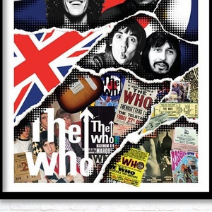 THE WHO Original Poster Fan Art - The Perfect Fathers Day Gift - Roger Daltrey Pete Townshend  Keith Moon - Cool Artwork by Bobby Dazzler