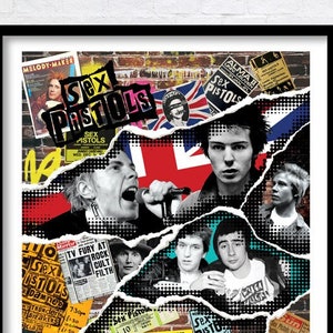 Póster original de The SEX PISTOLS, arte de fan: el regalo perfecto para el Día del Padre: Johnny Rotten, Punk, Sid Vicious, John Lydon, arte de Bobby Dazzler