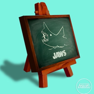 JAWS CHALKBOARD Collectible Movie Prop Painting Mini Canvas - Jaws 50th Anniversary Quint - Fantastic Gift for Jaws Fan