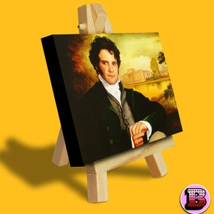 MR DARCY Pride & Prejudice schilderij - miniatuur canvas en ezel set - het perfecte cadeau - fantastisch cadeau!