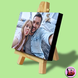 IMPRESSÃO DE FOTOS PERSONALIZADAS em Mini Tela e Conjunto de Cavalete - Qualquer imagem impressa - Presentes de Natal perfeitos