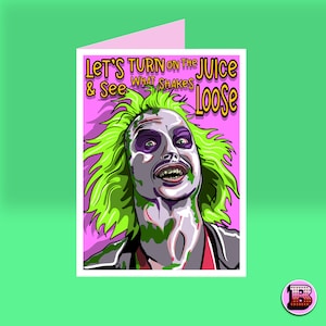 VALENTINES-kaart met BEETLEJUICE-thema - vriend vriendin LIEFDE - cadeau verloofde - geweldige valentijnskaart