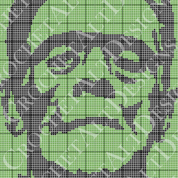 Frankenstein's Monster Horror Blanket C2C Crochet Graphgan Pattern