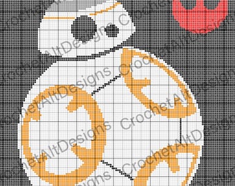 BB-8 Star Wars C2C Graphgan Crochet Pattern