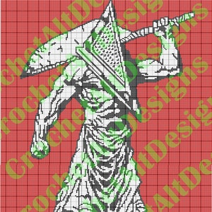 Pyramid Head Silent Hill Horror C2C Crochet Graphgan Blanket Pattern