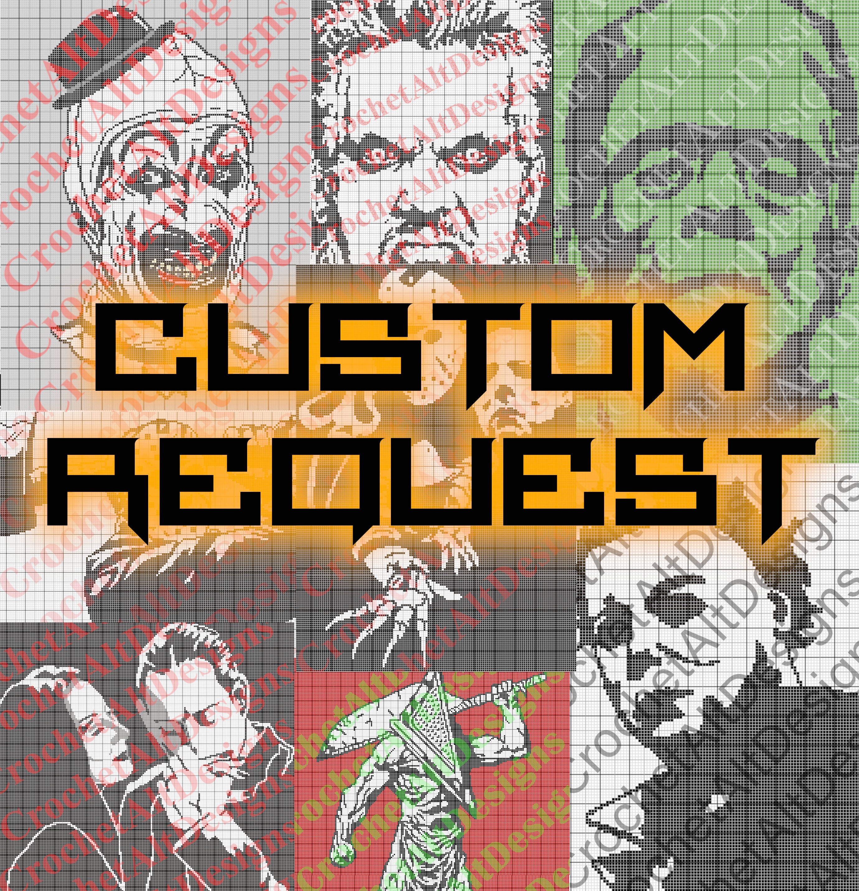 24 Ghostface Crochet Patterns for Spooky Decor, Gifts, and Amigurumi Fun 20 Custom Request Crochet C2C Graphgan Pattern