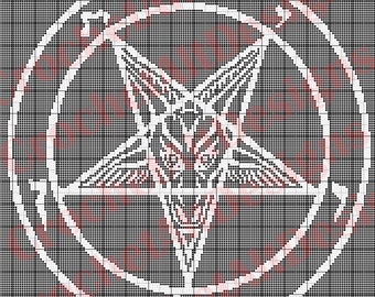 Sigil of Baphoment C2C Graphgan Crochet Horror Blanket Pattern