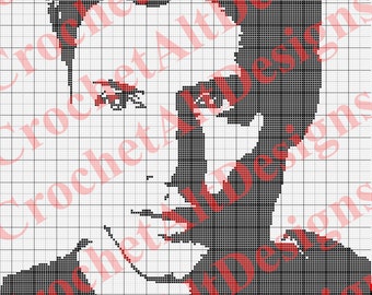 Dean Winchester Supernatural Portrait C2C Crochet Graphgan Blanket Pattern