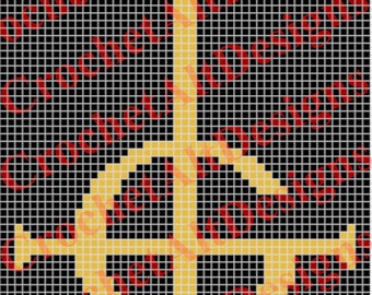 Ghost Cross Logo C2C Crochet Pattern