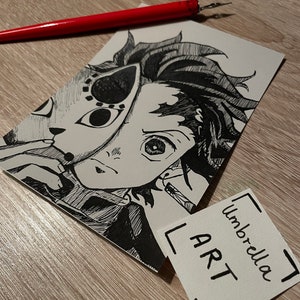 Postkarte Kunstdruck Tanjiro Demon Slayer
