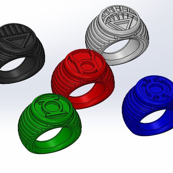 Lantern Ring *STL PACK* (Green, Black, Red, Blue White)