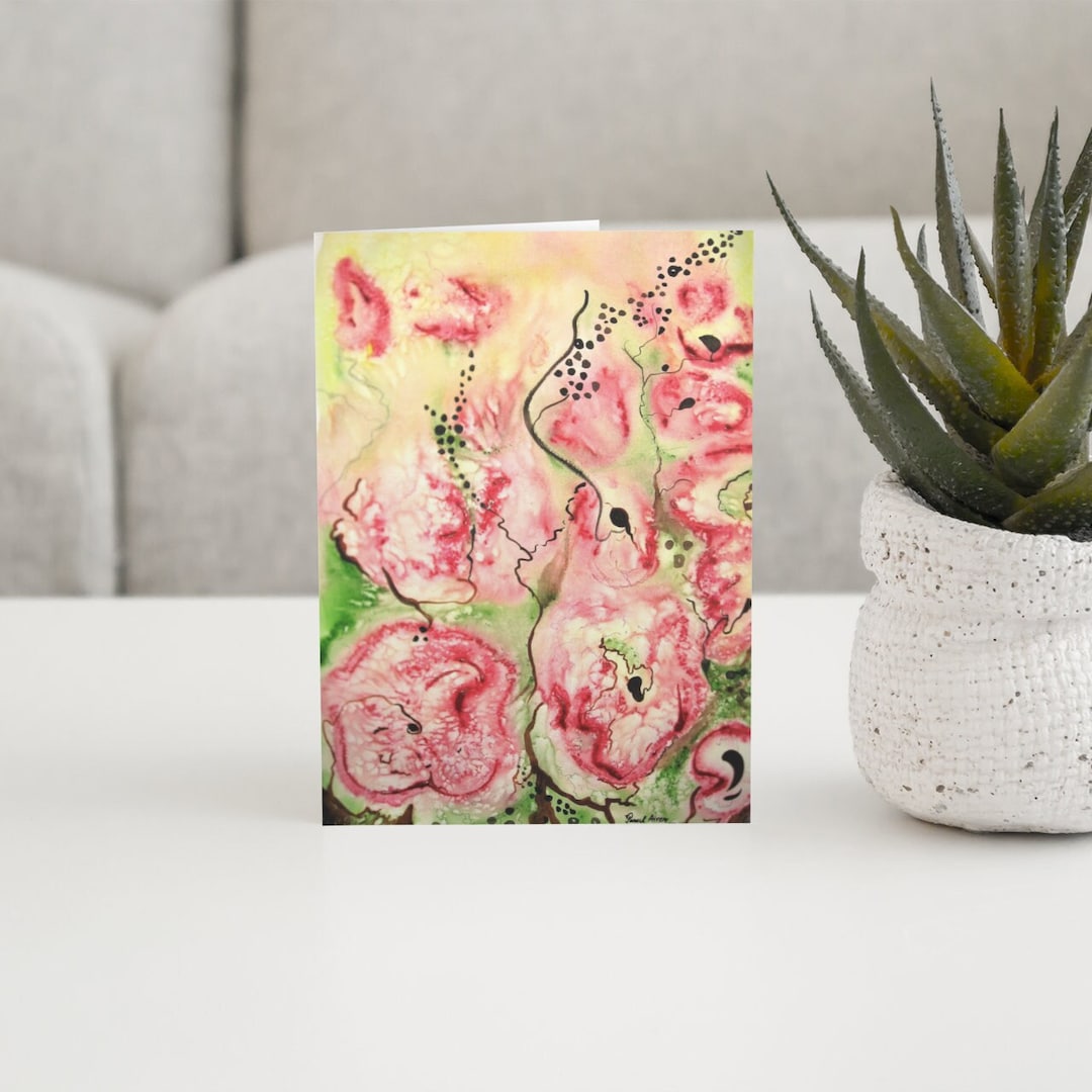 Set of 5 Printable Art Cards Blank Cards From Original Artwork by Me