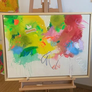 Abstraktes Kunstwerk | Acrylbild auf Leinwand mit Holzrahmen 60x80cm | Bunt | Kunstwerk “New Beginning”