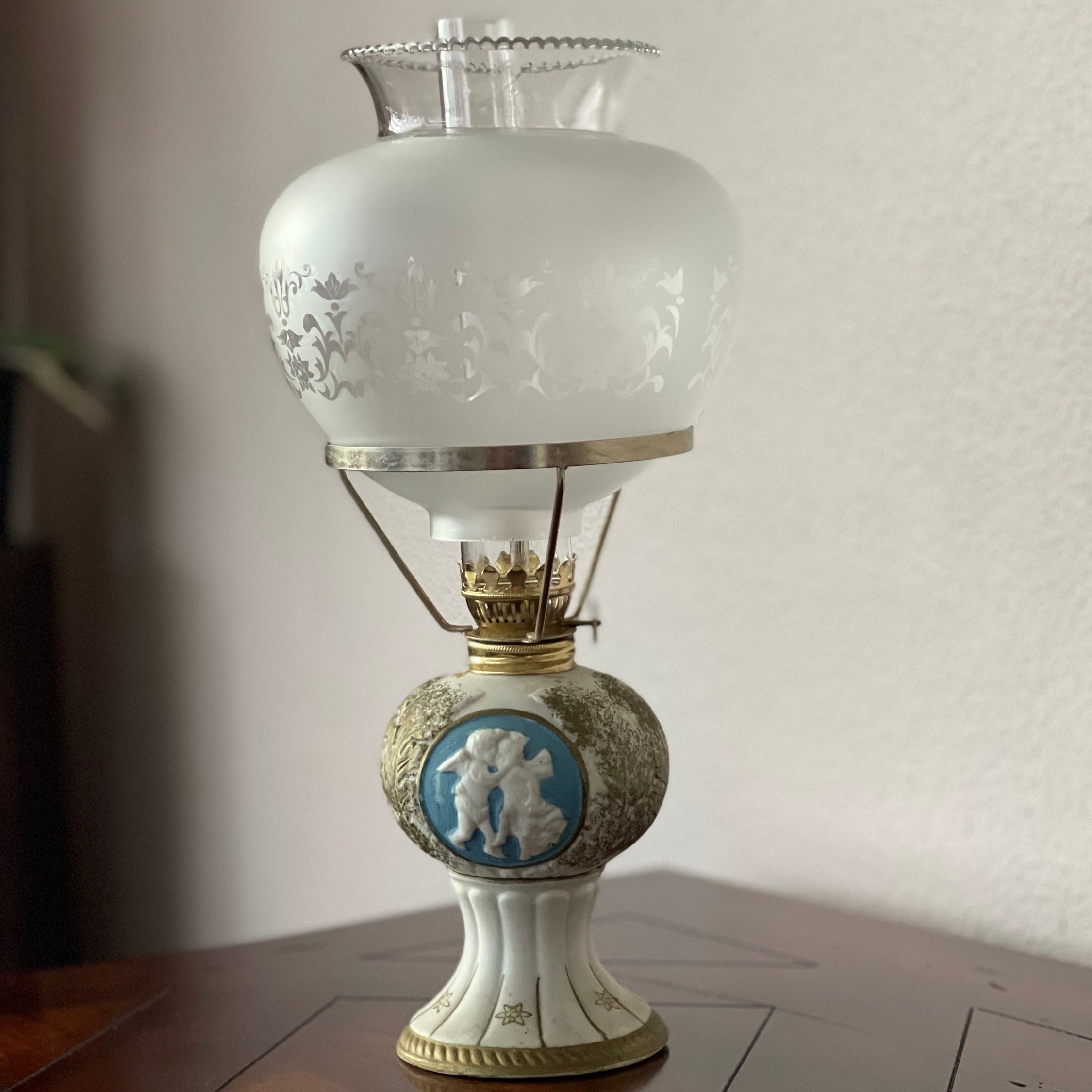 Frosted oil lamp chimney discount