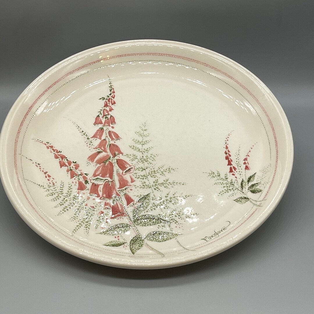 Rare Vintage Bilton's Coloroll Pink Foxglove Ironstone Dinner Plate. England the 1980s. Etsy