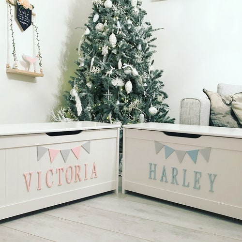 Handmade Personalised Solid Wood Framed Toy Box With Soft Etsy UK