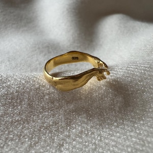 14K Gold Adam Ring, Creation of Adam Pinky Ring, Handmade Religious Ring, Sistine Chapel Ring, Gift for Her, Christmas Ring, Moms Ring