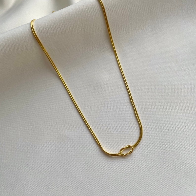 Love Knot Necklace Double Chain Knot Necklace Everyday Etsy