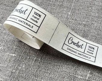Etichette ed etichette in tessuto personalizzate Etichette per la cura Etichette per abbigliamento da cucire Etichette con logo Pretagliate, Etichette in tessuto per articoli fatti a mano