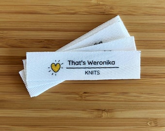 Aangepaste kledinglabels keperband: ingenaaide stoffen tags