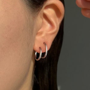 Huggie clip on earrings, hoop clip on, hypoallergenic, stainless steel, invisible clip on, no pierce hoop earrings, no piercing hoops