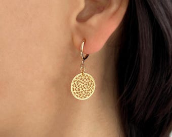 Dream catcher earrings, clip on earrings, no pierce earrings, hoop clip on, gold clip on, invisible clip on, earrings dangle, non pierced