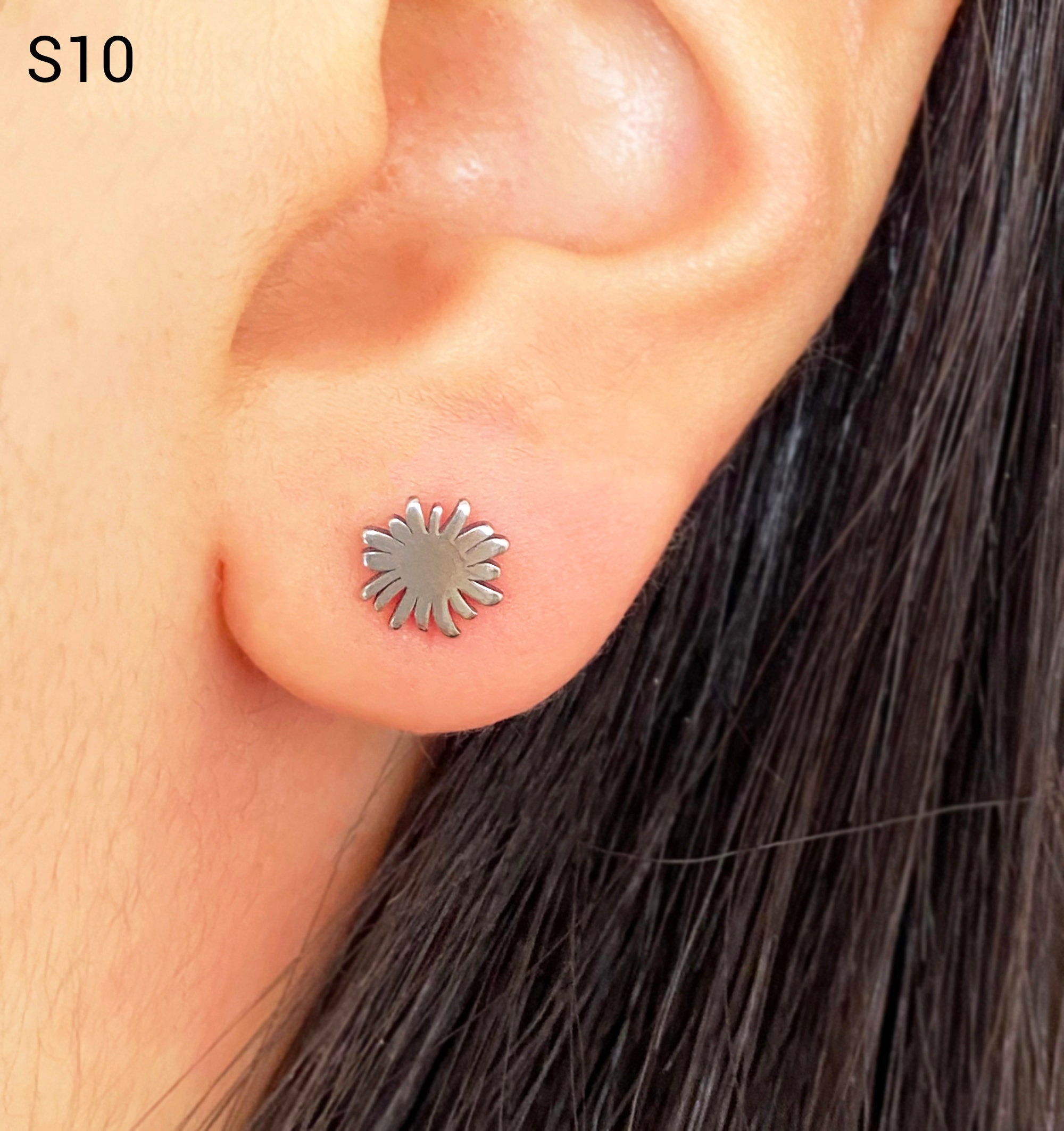 Stainless Steel Stud Earrings, Surgical Steel Stud, Heart, Hypoallergenic Stud Earrings