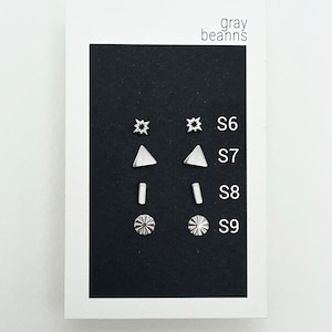 Surgical steel stud earrings, hypoallergenic stud earrings, surgical steel stud set, stainless steel stud earrings, triangle, stick, minimal
