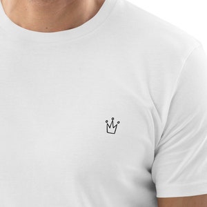 Mens embroided crown t-shirt 100% cotton