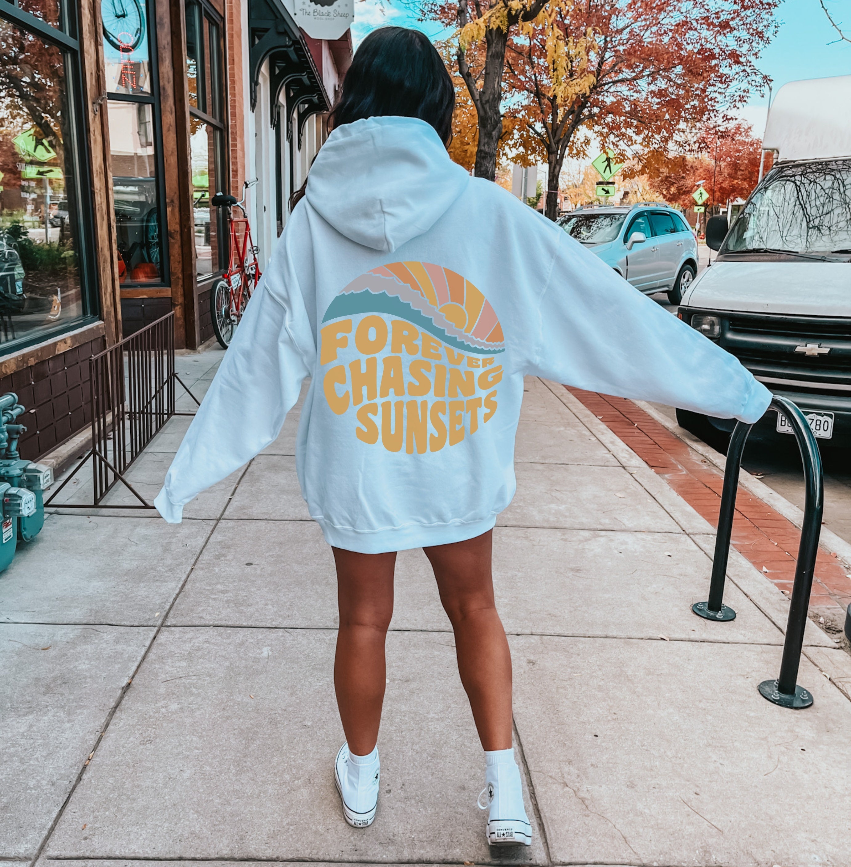 Forever Chasing Sunsets, Forever Chasing Dreams, Trendy Hoodie