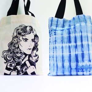Graphic Print Tote with Shibori Pattern