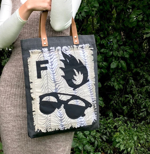 Vincci Winnie The Pooh Luggage Denim Handwoven Tote Bag Japanese