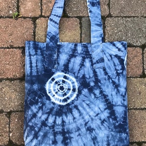 Hand Dye Blue Cotton Tote | Tie Dye Handmade Bag With Stud Details