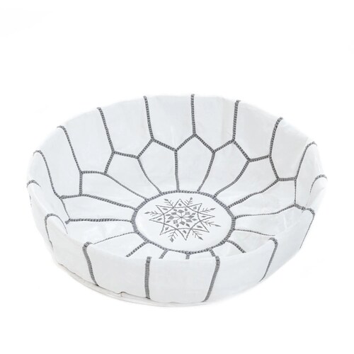 Moroccan leather Pouf White,Ottoman Pouffe Moroccan leather,Leather Pouf and Ottoman Footstool,pouf ottoman, ottoman pouf, pouffe ottoman shops