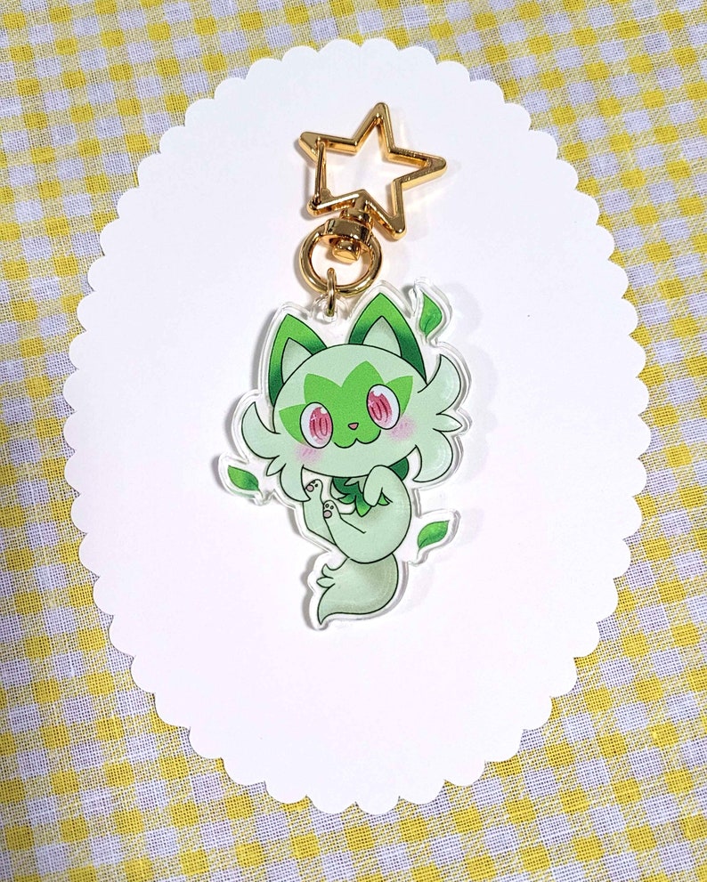 POKEMON SCARLET VIOLET Starter Keychains Sprigatito Etsy