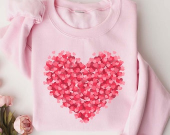 Double Heart Sweatshirt, Love Shirt, Heart Sweatshirt, Teacher Gift, Valentine Heart Sweatshirt, Valentines Day Sweatshirt, Gift for Her