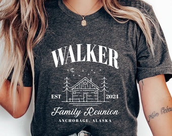 CUSTOM Cabin Family Reunion Shirts, Personalized Family Retreat T-Shirt, Matching Family Shirts, Family Camping Trip, Custom Location Tee