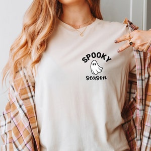 Spooky Season Shirt, Cute Halloween Tshirt, Spooky Shirt, Ghost Shirt, Cute and Scary, Autumn Shirt, Halloween Spooky Season Gift for Her